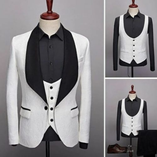 Men's 3 Pieces Solid Suit Slim Fit Formal Suit