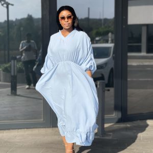 Woman Elegant Long Sleeve Maxi Dress (C645) - Image 2