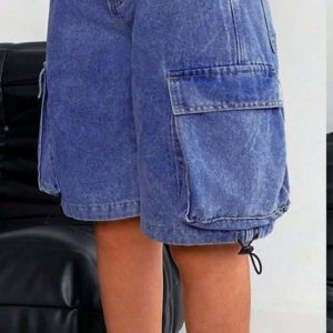 Women's Casual Utility Pocket Denim Shorts