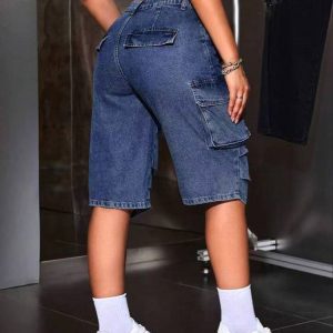 Women's Casual Utility Pocket Denim Shorts