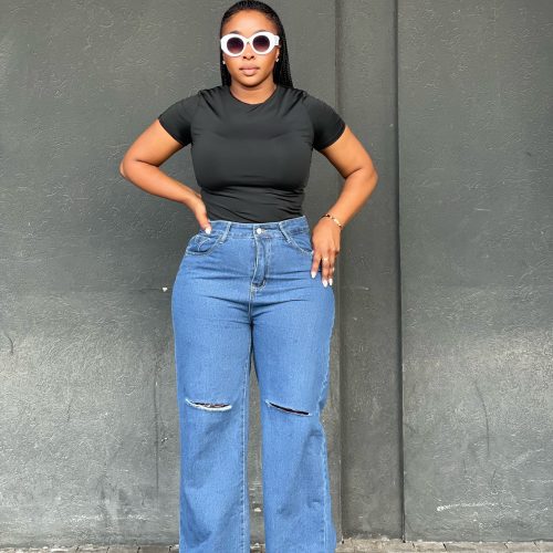 Ripped Casual Straight Leg Jeans (FD-379)