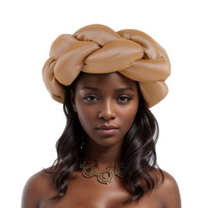 African Raw Silk Turban Cap For Women (B31741) - Image 2