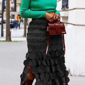 luxurious Fringed Maxi Skirt (S5239) - Image 3