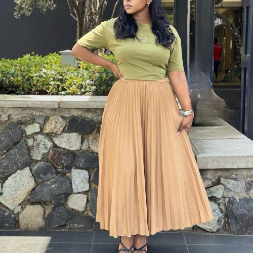 High Waist Pleated Skirt (SK022)