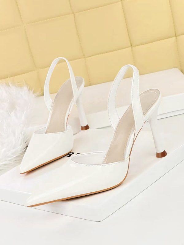 Woman's Comfortable Elastic Slingback High Heels