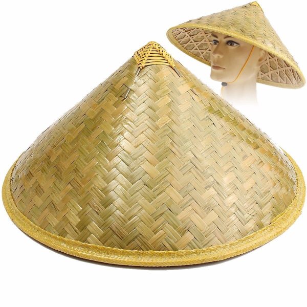 Women Sun Protective Conical Bamboo Hat