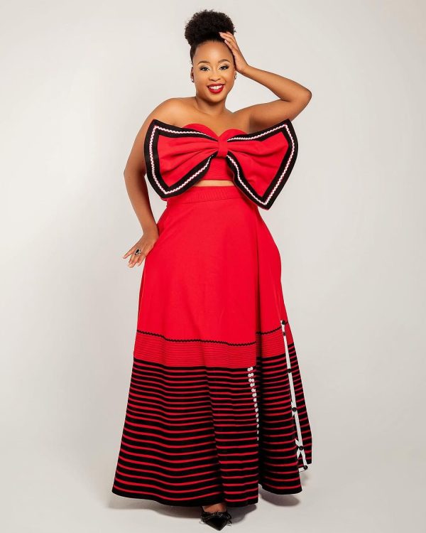 Traditional African Sleeveless Crop Top & Maxi Skirt Set (TZ-4193)