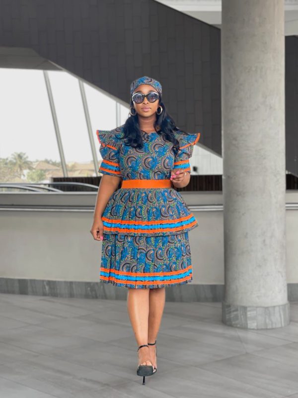 Traditional African-Print Dress (AF-)566