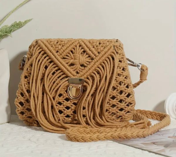 Crochet Rope Handbag Handmade Straw Beach Bags