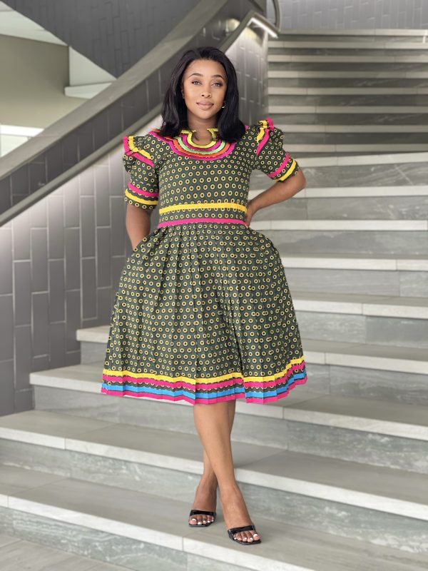 African Traditional Ankara Dress (AF940)