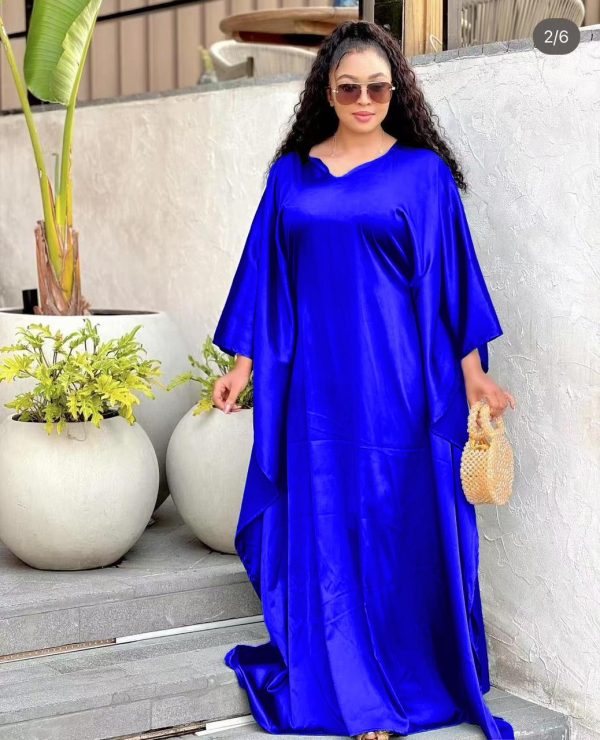 Elegant Solid Color Kaftan Maxi Dress (A1295)