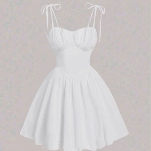 Solid Tie Shoulder Cami Dress (A1281) - Image 2