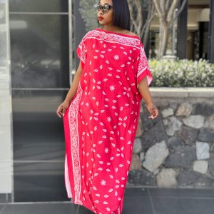 Woman Long Silky Dress with Scarf (B31801)