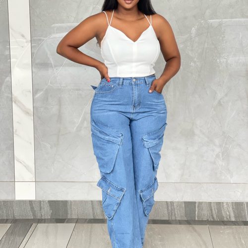 Woman's Baggy Cargo Jeans (5483)