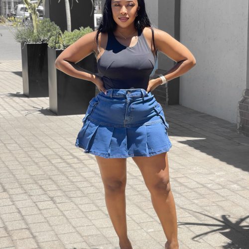 Elegant Denim Mini Skirt  (FQ-830)