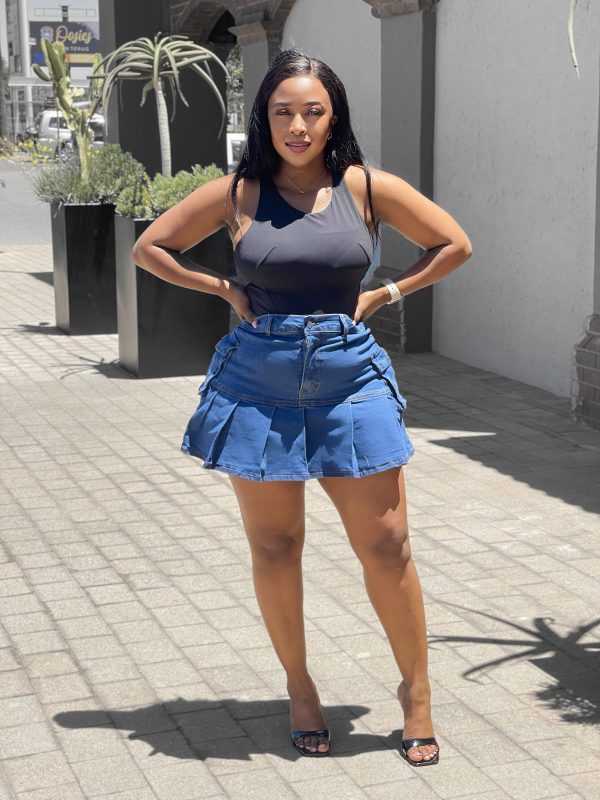 Elegant Denim Mini Skirt  (FQ-830)