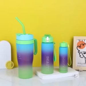 Gradient Color Frosted 3-Piece Water Bottle - Image 2