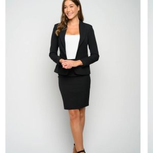 Women's Business Blazer Jacket And Pencil Skirt 2 Piece Suit Set - Image 2