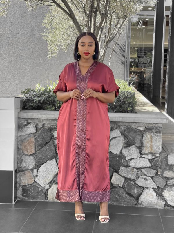 African Customized V- Neck Oversized Kaftan Dress (A1305)