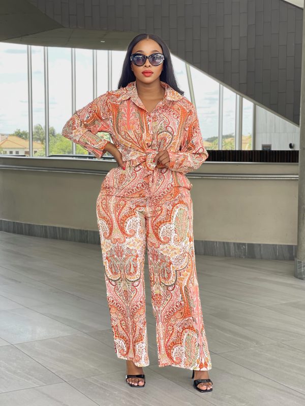 Abstract Print Elegant Two Piece Set