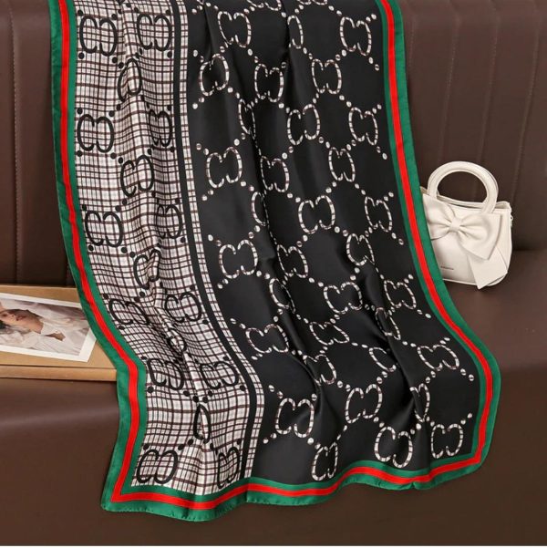 Designer Print Silk Satin Scarf