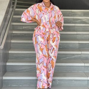 Multi Color Oversized Two Piece Set (C3473)