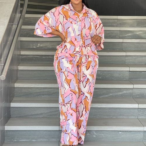 Multi Color Oversized Two Piece Set (C3473)