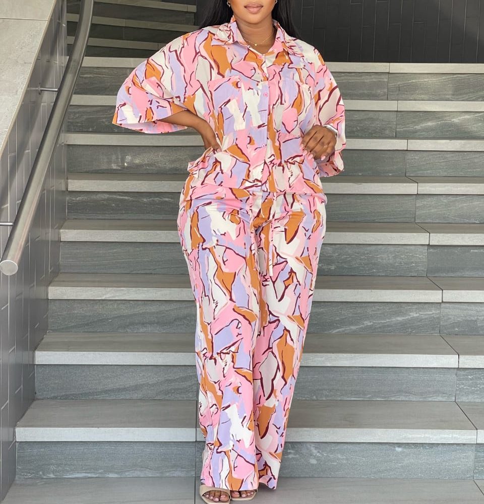 Multi Color Oversized Two Piece Set (C3473)