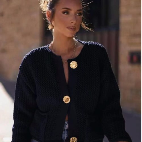 Casual Long Sleeve Knitted  Sweater Cardigan (YB-21016)