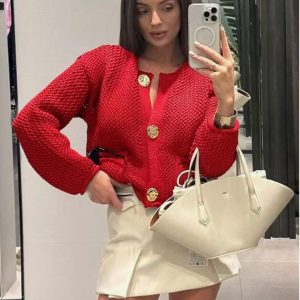 Casual Long Sleeve Knitted  Sweater Cardigan (YB-21016) - Image 5