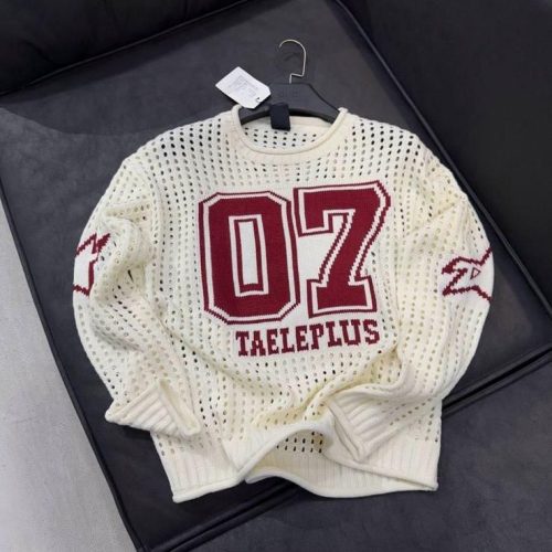 O-Neck Numbers Print Pullover Sweater (YB0038)