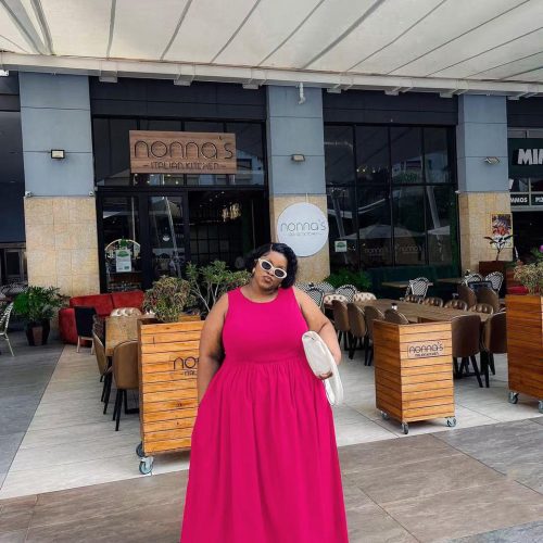 Round Neck Sleeveless Pleated Dress (D5558)