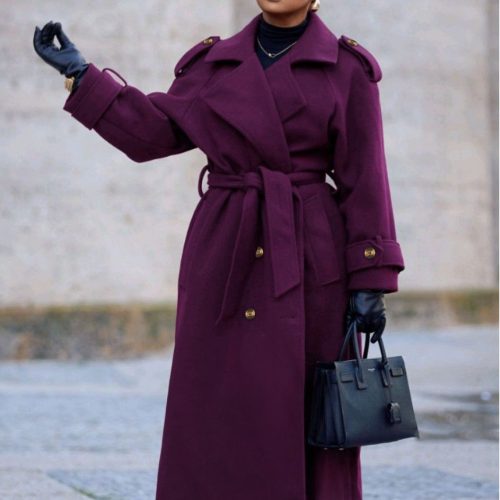 Casual Long Sleeve Simple Front Button Longline Jacket (C5814)