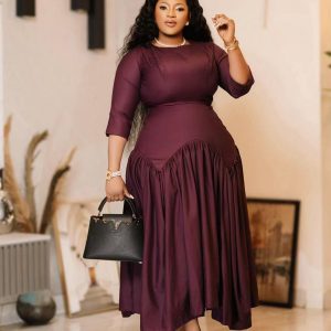 Round Neck Short Sleeve Bodycon Dress (C783) - Image 5