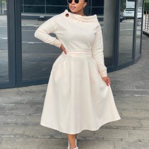 Woman's Pleated O-Neck Top  Skirt Two Piece Set (B31758) - Image 2