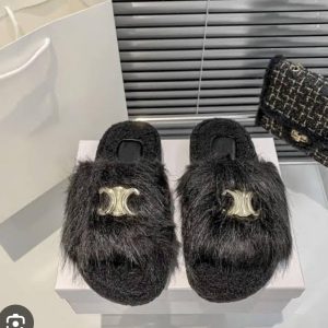 Women's Suede Slippers with Metal Buckle (9933)