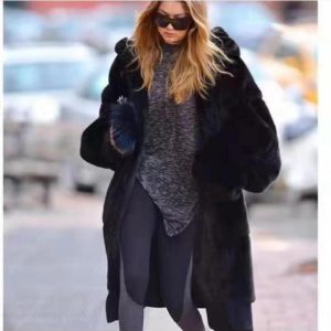Women Oversized Thick Warm Hooded Long Faux Fur Coat (C4349)