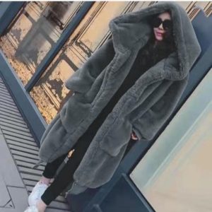 Women Oversized Thick Warm Hooded Long Faux Fur Coat (C4349) - Image 4