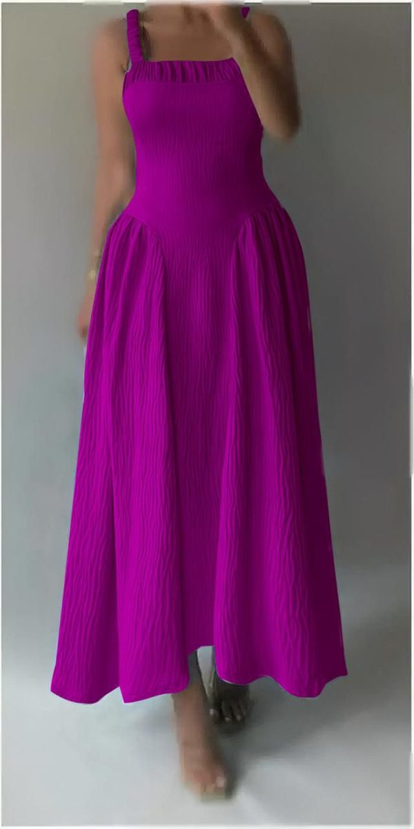 Elegant Strappy Bubble Hem Dress (D5532)