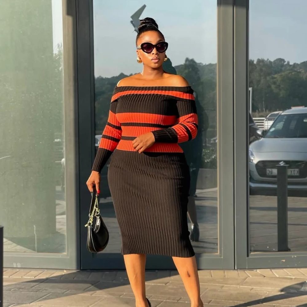 Women Sexy Off Shoulder Long Sleeve Bodycon Dress (B31525)