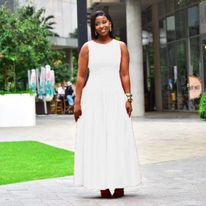 Elegant Sleeveless O-Neck Long Dress (A1366) - Image 5