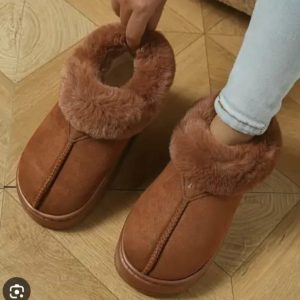 Fur Lined Platform Slipper