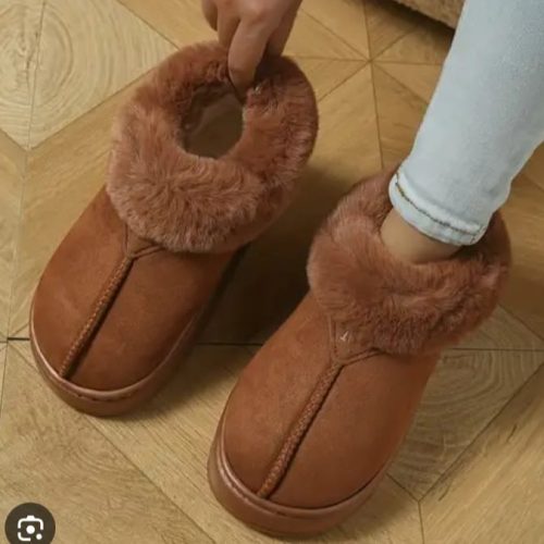 Fur Lined Platform Slipper