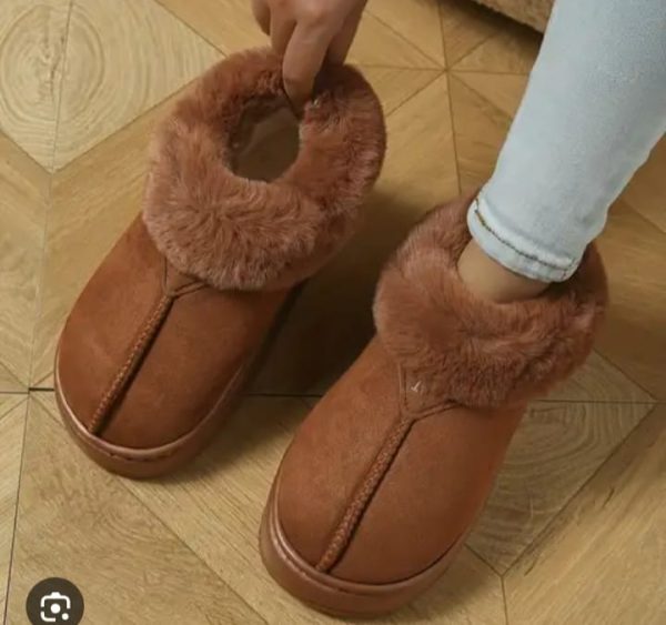 Fur Lined Platform Slipper