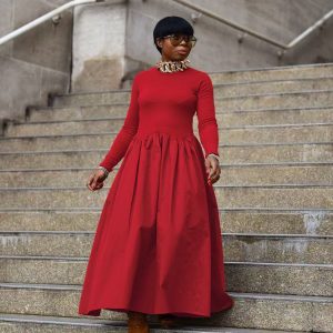 Round Neck Backless Dress