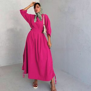 Elegant High Neck Long Sleeves  Dress (D5831)