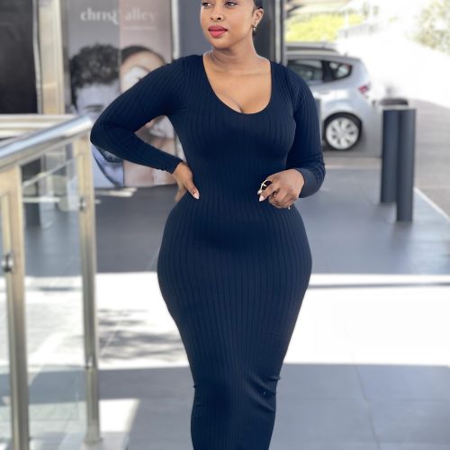 Elegant Casual Fitted Long Sleeve Dress (D-804)