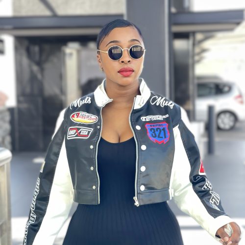Unisex Letter Embroidery Motorcycle Cropped Jacket (B-2899)