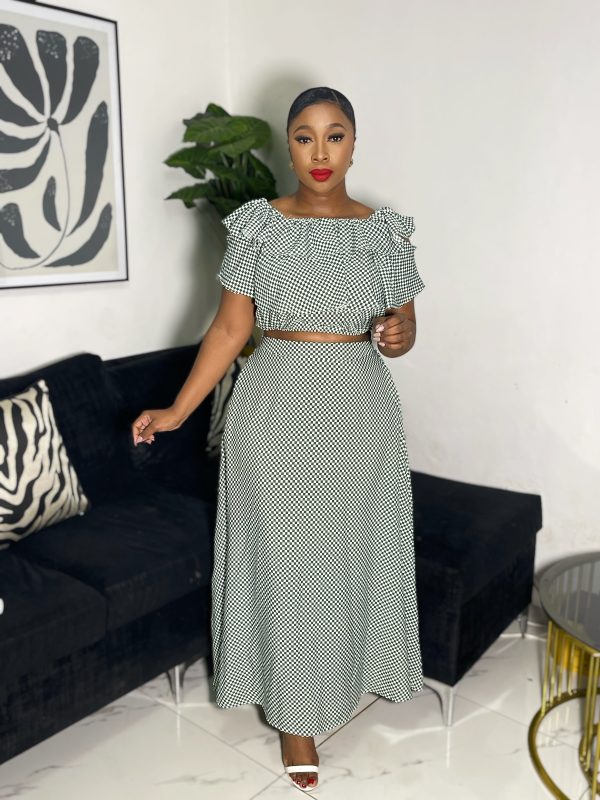 Woman's Polka Dot Skirt and Top Set (C3439)