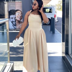 Elegant Strappy Bubble Hem Dress (D5532) - Image 4